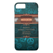 Kupfer und Silber aus Steampunkupfer auf aquamarin Case-Mate iPhone Hülle (Rückseite)