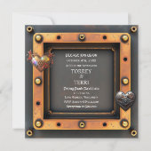 Kupfer und Silver Steampunk LGBTQ Hochzeit Einladung (Vorderseite)