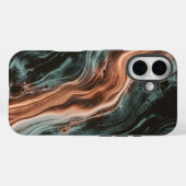 Kupfer- und Teal-Marmor-Flow Case-Mate iPhone Hülle (Rückseite (Horizontal))