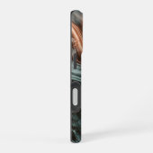 Kupfer- und Teal-Marmor-Flow iPhone 16 Hülle (Rechte Seite)