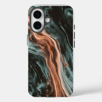 Kupfer- und Teal-Marmor-Flow