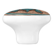 Kupfer und Türkische Meeresschildkröte Keramikknauf (Seitenansicht)