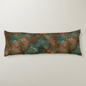 Kupfer und türkisfarbener Stein Abstrakt Seitenschläferkissen (Rückseite)