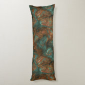 Kupfer und türkisfarbener Stein Abstrakt Seitenschläferkissen (Rückseite (Vertikal))