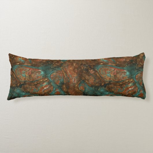 Kupfer und türkisfarbener Stein Abstrakt Seitenschläferkissen (Vorderseite)