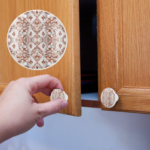 Kupfer- und Weißsatin-Muster Keramikknauf