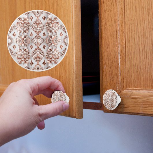 Kupfer- und Weißsatin-Muster Keramikknauf