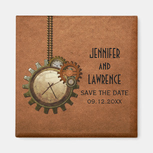 Kupfer-Vintage-Uhr Save-the-Date-Magnet Magnet