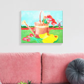 Kupfer Wasserdose und Tulips Canvas drucken Leinwanddruck (Insitu (Wohnzimmer))