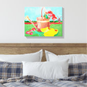Kupfer Wasserdose und Tulips Canvas drucken Leinwanddruck (Insitu (Schlafzimmer))