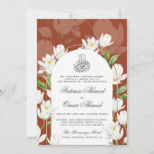 Kupfer Wasserfarbe Botanische islamische Hochzeit Einladung (Vorderseite)