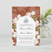 Kupfer Wasserfarbe Botanische islamische Hochzeit Einladung (Stehend Vorderseite)