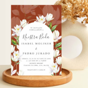 Kupfer Wasserfarbe Botanische Nuestra Boda Hochzei Einladung