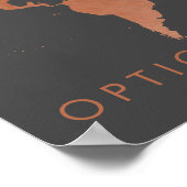 Kupfer Weltkarte Dekoration mit bearbeitbarem Herz (Ecke)