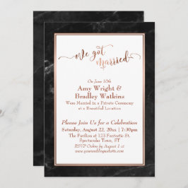 Kupfer Wir Got Verheiratete Schwarze Marmorfeier Einladung