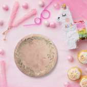 Kupfer Wreath Pink Rose Gold Laurel Bridal Wedding Pappteller (Party)