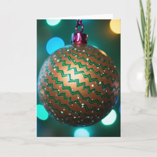 Kupfer-Zickzack-Weihnachtsbaumschmuck-Karte Karte