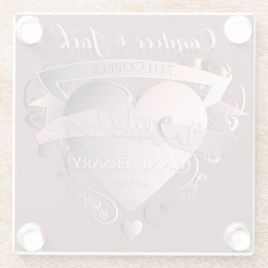 Kupfer zum 7. Hochzeitstag Glasuntersetzer (Rückseite)