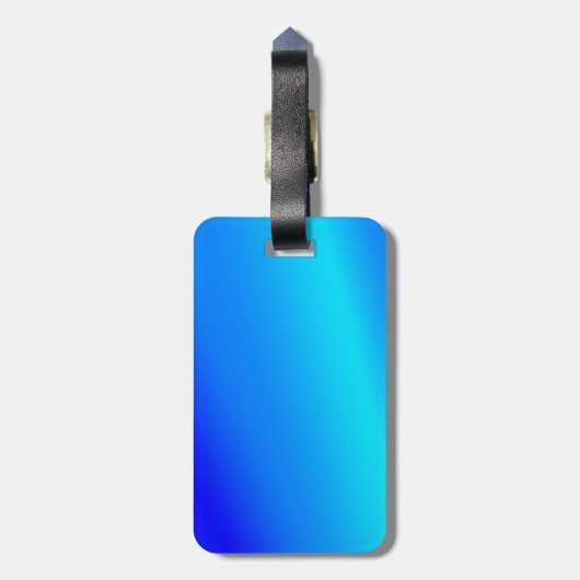 Kupferblau Ober Wasserfarbe abstrakt Pastellfarben Gepäckanhänger (Rückseite vertikal)