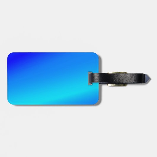 Kupferblau Ober Wasserfarbe abstrakt Pastellfarben Gepäckanhänger (Rückseite horizontal)