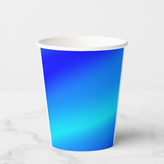 Kupferblau Ober Wasserfarbe abstrakt Pastellfarben Pappbecher (Rückseite)