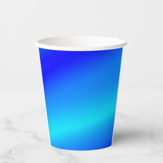 Kupferblau Ober Wasserfarbe abstrakt Pastellfarben Pappbecher (Vorderseite)