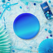 Kupferblau Ober Wasserfarbe abstrakt Pastellfarben Pappteller (Party)