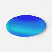 Kupferblau Ober Wasserfarbe abstrakt Pastellfarben Pappteller (Schrägansicht)