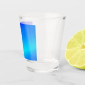Kupferblau Ober Wasserfarbe abstrakt Pastellfarben Schnapsglas (Rechts)