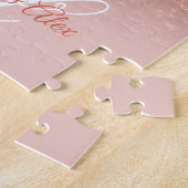 Kupferblush Confetti Glitzer Ombre Monogram Puzzle (Seite)