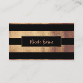 Kupferbronze und schwarze Streifen Chic Modern Gla Visitenkarte