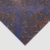 Kupferdämpfe auf Lila Blue Decoupage Seidenpapier (Detail)