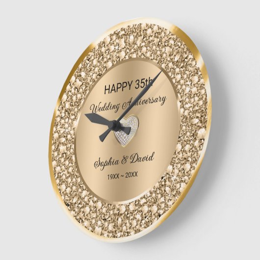 Kupferdiamanten Hochzeitstag Große Wanduhr (Winkel)