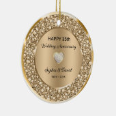 Kupferdiamanten Hochzeitstag Keramik Ornament (Rechts)