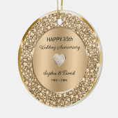 Kupferdiamanten Hochzeitstag Keramik Ornament (Links)