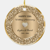 Kupferdiamanten Hochzeitstag Keramik Ornament (Hinten)