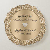 Kupferdiamanten Hochzeitstag Rundes Kissen (Rückseite)