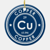 Kupferelement Blauer Keramik Keramik Ornament (Hinten)