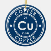 Kupferelement Blauer Keramik Ornament (Vorne)
