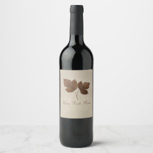 Kupferfall-Blätter Elegante Weinlabels Weinetikett