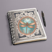 Kupferfarbene Libelle auf türkisfarbenem Hintergru Aufkleber