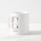 Kupferfloral Letter C Monogram Tasse (Vorderseite Links)