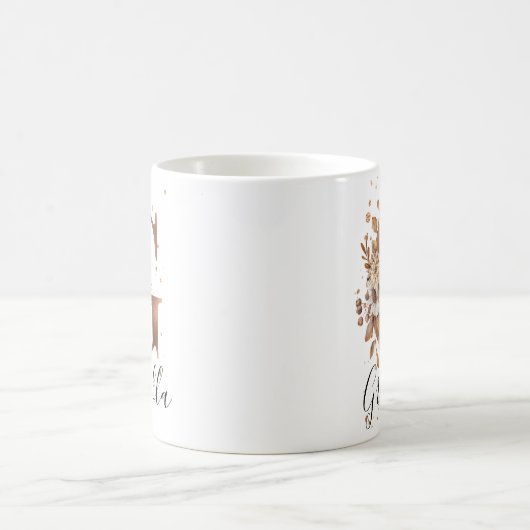 Kupferfloral Letter G Monogram Tasse (Mittel)