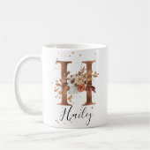 Kupferfloral Letter H Monogram Tasse (Links)