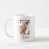 Kupferfloral Letter Z Monogram Tasse (Links)