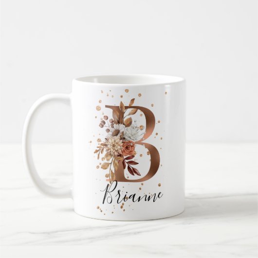 Kupferflorbrief B Monogramm Tasse (Links)