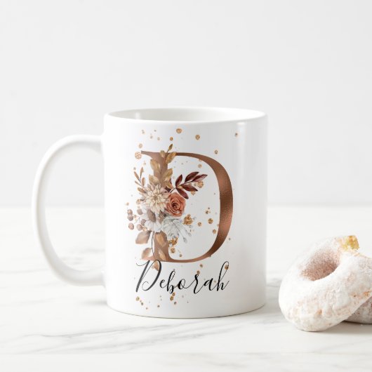 Kupferflorbrief D Monogram Tasse (Mit Donut)