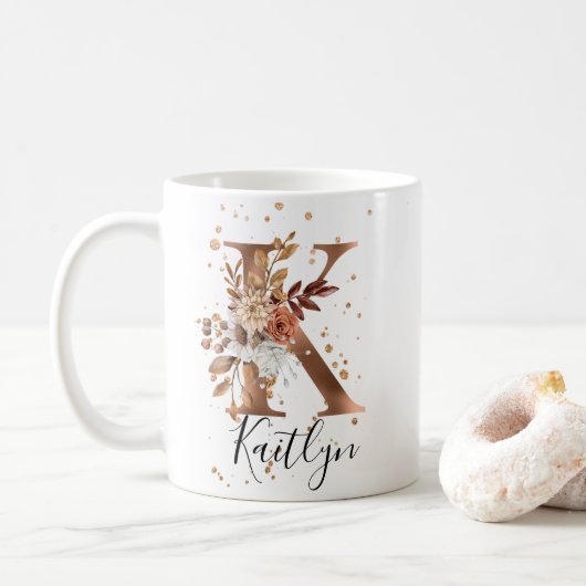 Kupferflorbrief K Monogram Tasse (Mit Donut)