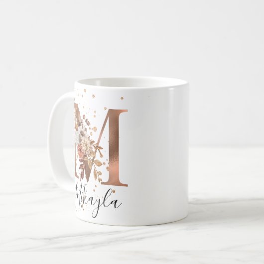 Kupferflorbrief M Monogram Tasse (Vorderseite Links)
