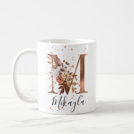 Kupferflorbrief M Monogram Tasse (Links)